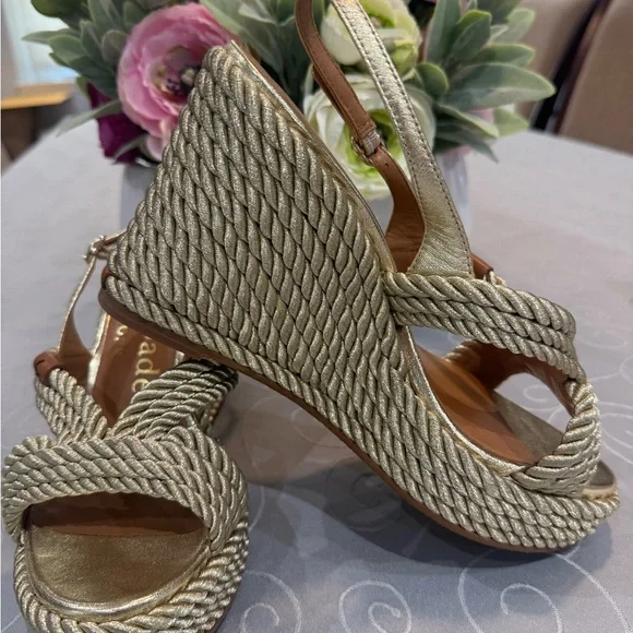 Kate Spade Gold Woven Wedges - Picture 8 of 8